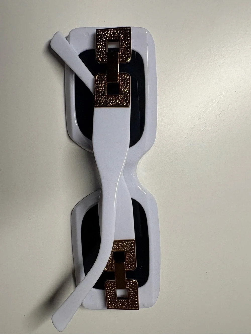 Kids White Square Frame Sunglasses - Classic UV Protection